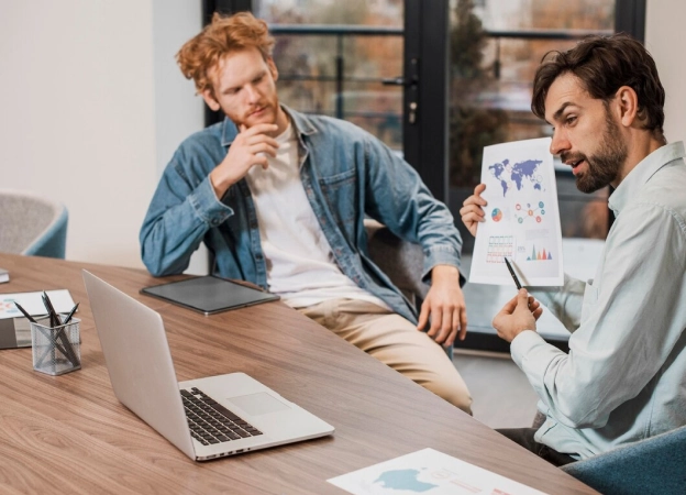 Portrait of adult male working from home at night